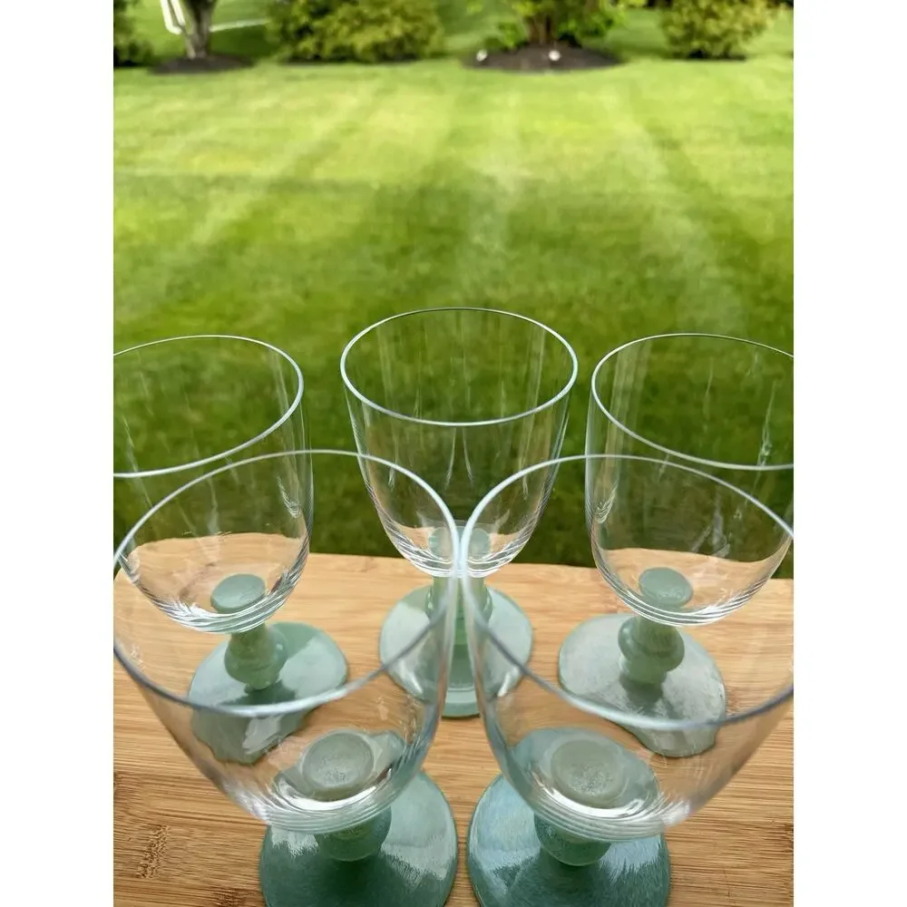 Villeroy & Boch Isabelle Green Dark Jade 12 Oz Water Goblets~set Of 5